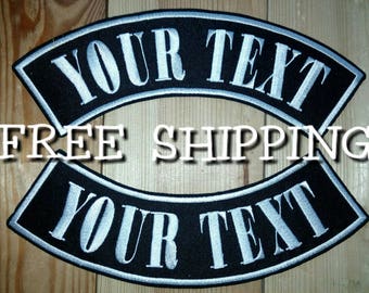 Custom rockers patches 1 or 2 psc. 5 size patches. Embroidery rockers patch with your text. Motorcycle biker patch.