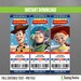 Disney Toy Story Ticket Invitations - Instant Download and Edit with Adobe Reader