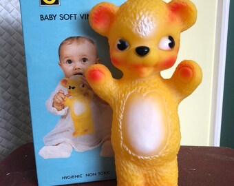 Vintage Vinyl Rubber Babys Bear Combex Squeak Toy