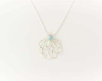 Vine Leaf necklace / sterling silver brass plated, 925 Silver chain necklace, woman necklace, pendant necklace, silver jewelry