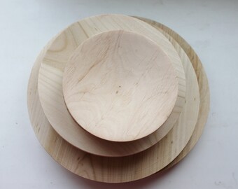 Wooden plate 13 cm 5,11 inch unfinished natural eco friendly