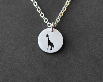 Handmade Tiny Sterling Silver Giraffe Necklace - Handcrafted Silver Jewelry - Silver Necklace - Giraffe - Animal Jewelry