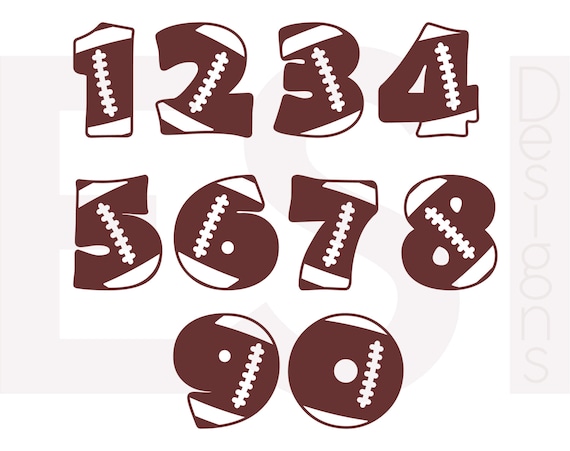 Download Football numbers SVG DXF EPS cutting files for use in