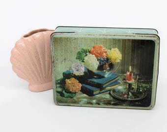 1950s Scribbans Kemp Still Life Biscuit Tin