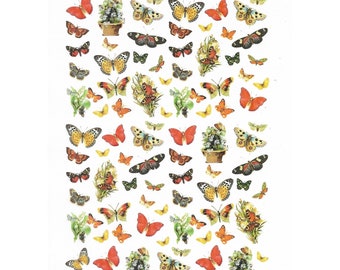 Rice Paper Sheet 16x22 cm Butterflies for Decoupage Crafts Washi Paper
