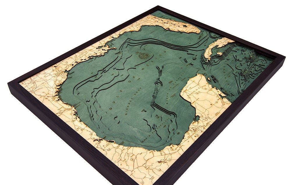 gulf of mexico wood carved topographic map gallery photo gallery photo gallery photo