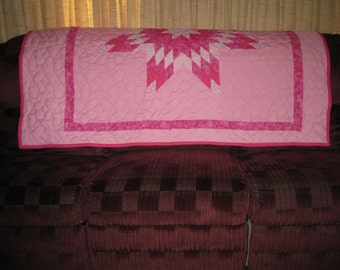 pink star lap quilt