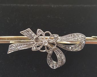 Antique Rose-cut Diamond Bow Brooch