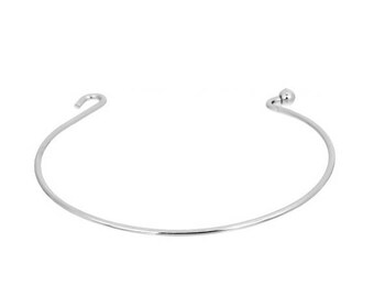 Cuff Bracelet Bangle semi-open oval silver plated Zinc Alloy