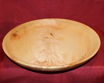 Ash Crotch Shallow Wood Bowl
