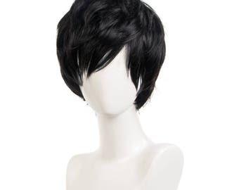 Persona 5 Hero Styled Kurusu Akira Cosplay Anime Black Short Hair Wig Free Cap