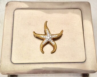 18K DIAMOND STARFISH BROOCH