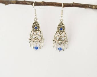 silver plated dangle earrings