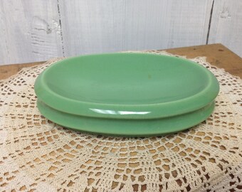 Vintage Green Ceramic Soap Dish