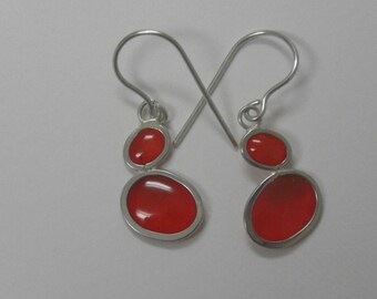 volcanic reds pebble earrings