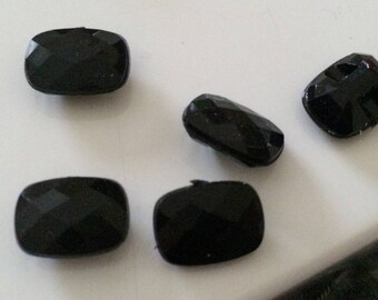 Acrylic button to sew as a set of 4 piece 14 * 10 mm black