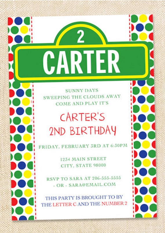 Sesame Street Invitation 7