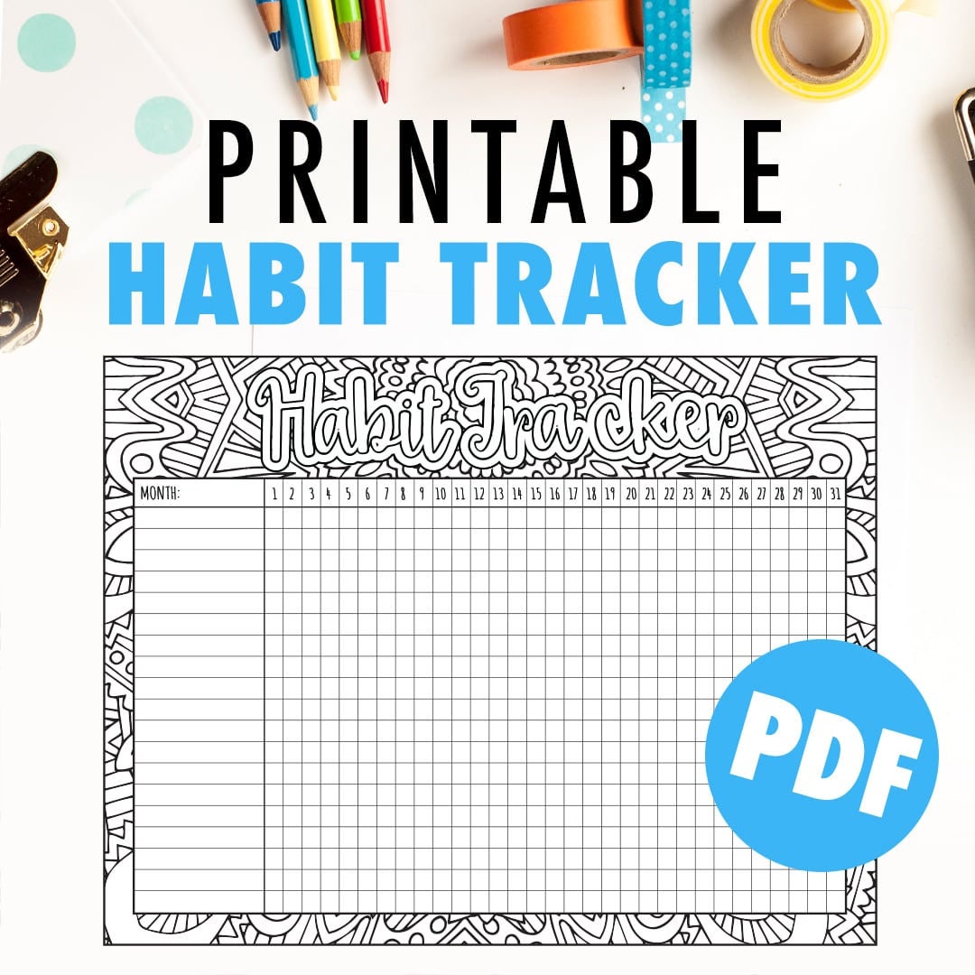 Habit Tracker Printable Monthly habit tracker or goal