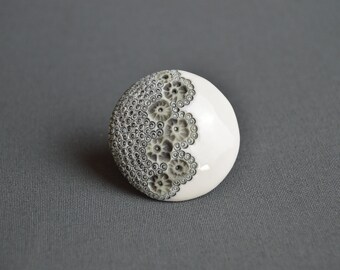 Ring "Rome 2018" porcelain. Jewelry ceramics Manon Lacoste 2018