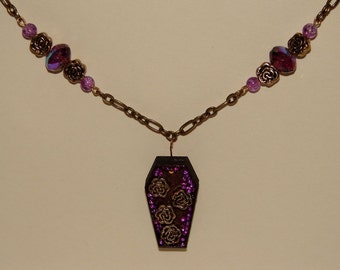 OOAK Assemblage Necklace, Rest in Roses