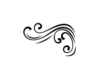 Filigree flourish corner SVG | Decorative ornamental element, Swirly pattern | Page border, Wedding card | Digital cutting file | Vector