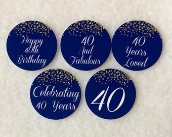 Set Of 50/100/150/200 Personalized 40th Birthday Party 1 Inch Circle Confetti