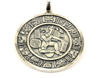 Vintage Aztec Design Pendant 925 Sterling Silver PD 191-E
