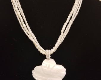 White Hawaiian Flower Necklace
