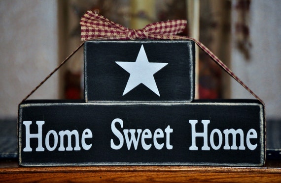 Home Sweet Home Wood Block Sign   Il 570xN.328443971 