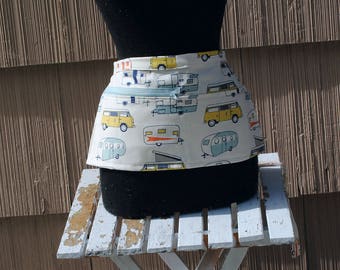 Vendor Apron Server Apron Retro Trailers and Vans Beige Farmers Market Apron
