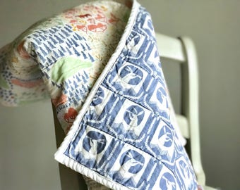 Handmade baby quilt - toddler quilt - bunny