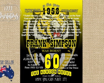 Printable Richmond Tigers Invitation - AFL Party - Football Invite - Australian Rules - 30th - 40th - 50th - 60th - 70th -80th - Surprise