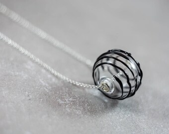 Minimalist necklace - Glass globe necklace - Glass ball pendant - Sphere necklace - Glass globe pendant - Glass ball necklace