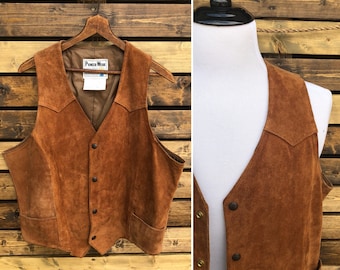 1970's Pioneerwear Suede Leather Vest | Western Cowboy | Made in USA