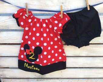 Minnie Mouse Birthday Dress, Minnie Mouse Birthday outfit, 2nd Birthday Dress, 2nd Birthday Minnie Mouse Dress, Minnie Mouse Dress