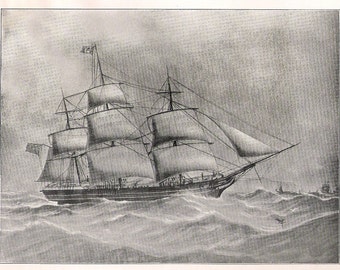 Antique Print of the Sailing Ship L.Z., built in 1848