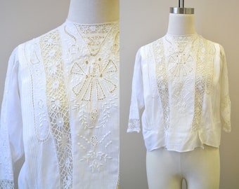 Victorian/Edwardian White Lace Lawn Blouse