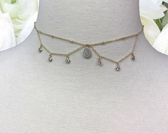 Dainty Charm Choker | Sterling Silver Charm Choker | Sterling Silver Choker Necklace | Choker | Dainty Choker