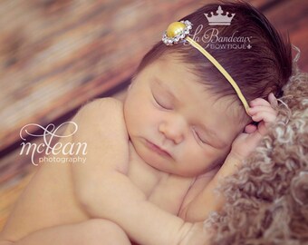 Buttercup Gold Rhinestone Infant Headband, Photo Prop, Baby Headband, Toddler Headband, Jeweled Headband