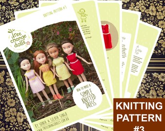 Tree Change Dolls® Knitting Pattern #3 Simple Knitted Dress, by Sonia and Silvia Singh