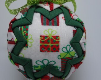 Quilted Fabric Ornament Vintage Ephemera Air Mail Postal