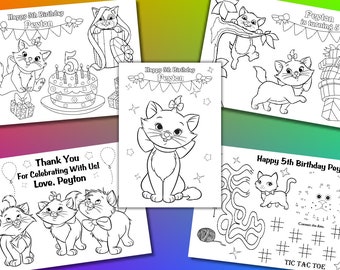 Kitty Birthday Party Favor, Kitty coloring pages, PDF file