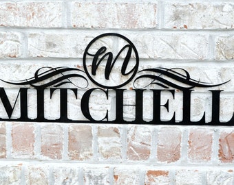 Personalized Metal Cutout Family Name Sign for Outdoor Use