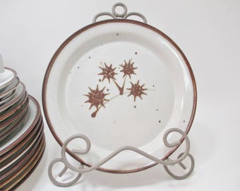 Dansk Frost Brown Mist Salad Plate Denmark Impressed Backstamp Neils Refsgaard Design Spikey Balls Flowers
