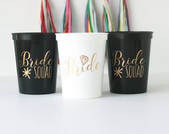 Bride Squad Cups, Bachelorette Party cups, Bride Squad Party Cups, Bridesmaid Gift, bride squad bachelorette favor, stadium cup, bride squad