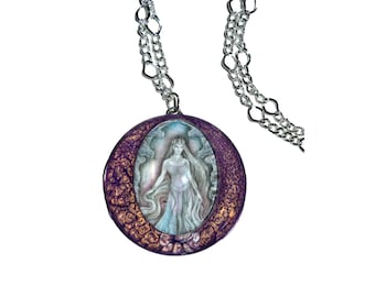 Dragon Queen - Huge purple pendant, fantasy jewellery huge hand-made pendant purple magic fantasy necklace