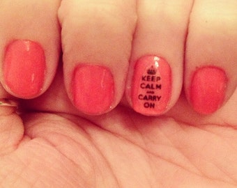 Keep Calm and Carry On Nail Decals