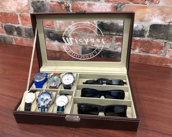 Watch Box - Personalized Watch Box - Watch Box for Men - Groomsman Gift - Best Man Gift - Watch Case - Gifts for Dad - Brown Watch Box