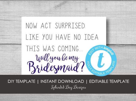 Funny Bridesmaid Proposal DIY wedding Bridesmaids proposal