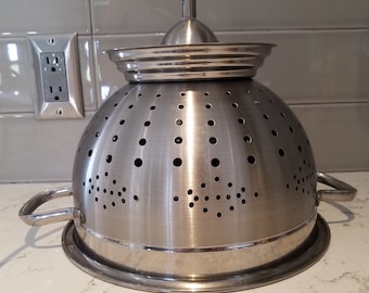 Collander light fixture, kitchen pendant lighting